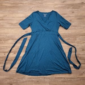 Toad & Co. Cue Wrap Organic Pull On Skirt - Blue